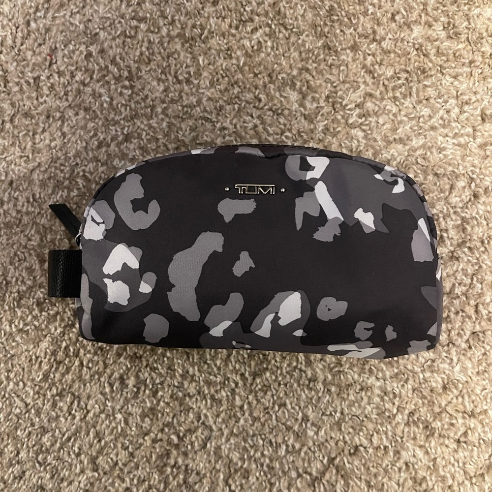 Tumi Black and Gray Camo Cosmetic Pouch